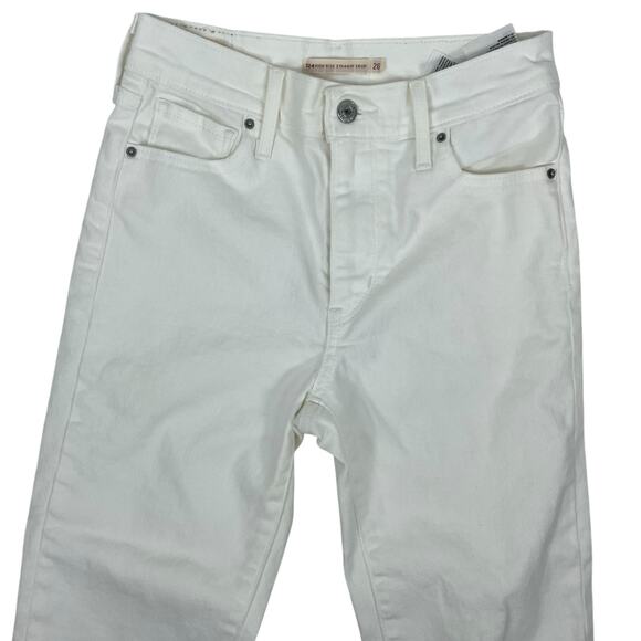 Levi's 724 High Rise Slim Straight Cropped Jeans White Size 26 - Picture 4 of 10